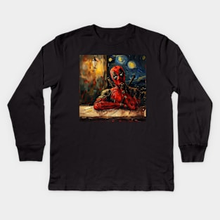 DEADPOOL VAN GOGH Kids Long Sleeve T-Shirt